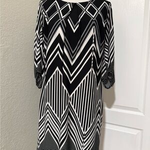 Enfocus Studio Black and White Chevron Dress